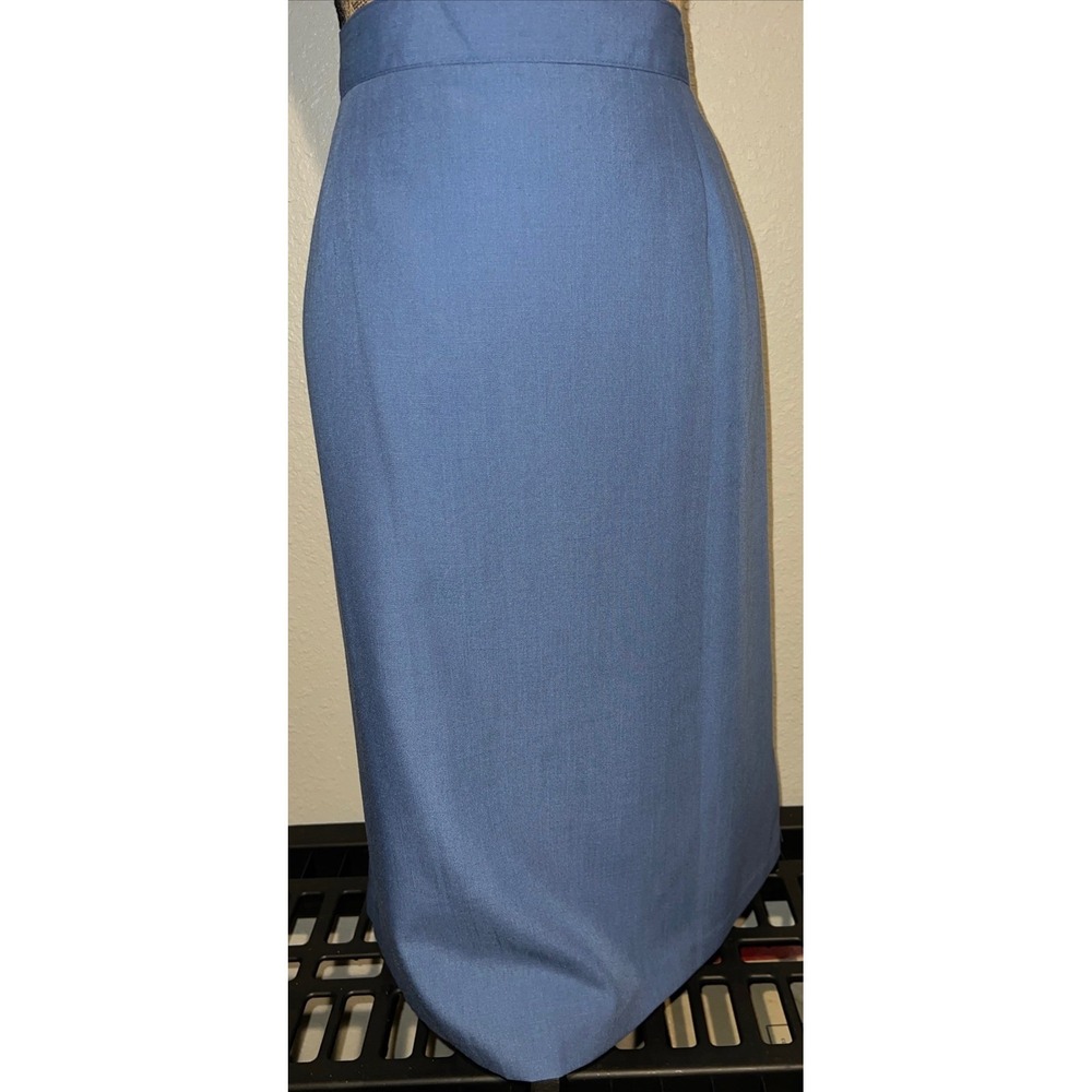 Sag Harbor Woman Blue Midi Skirt Plus Size 22W Elastic Waist Lined Career 4701